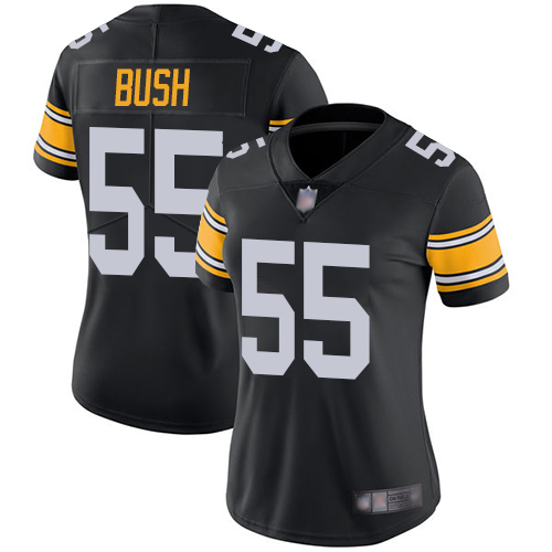 Women Pittsburgh Steelers Football #55 Limited Black Devin Bush Alternate Vapor Untouchable Nike NFL Jersey->women nfl jersey->Women Jersey